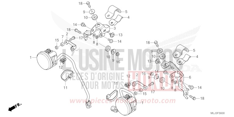 PHARE ANTIBROUILLARD for Gold Wing BETA SILVER METALLIC (NHC07E) from 2023